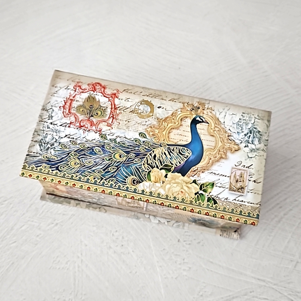 Punch Studio peacock themed music box and soap 'Ode to Joy' keepsake gift